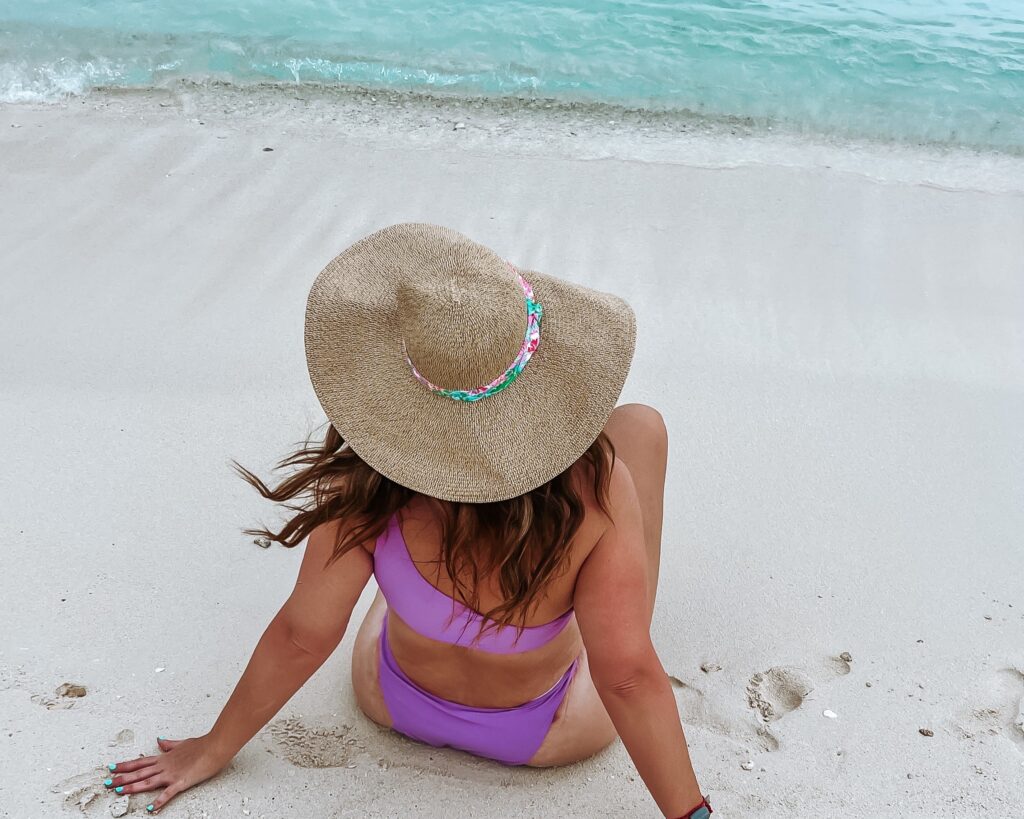 Melissa Newman on a beach in Bimini, Bahamas