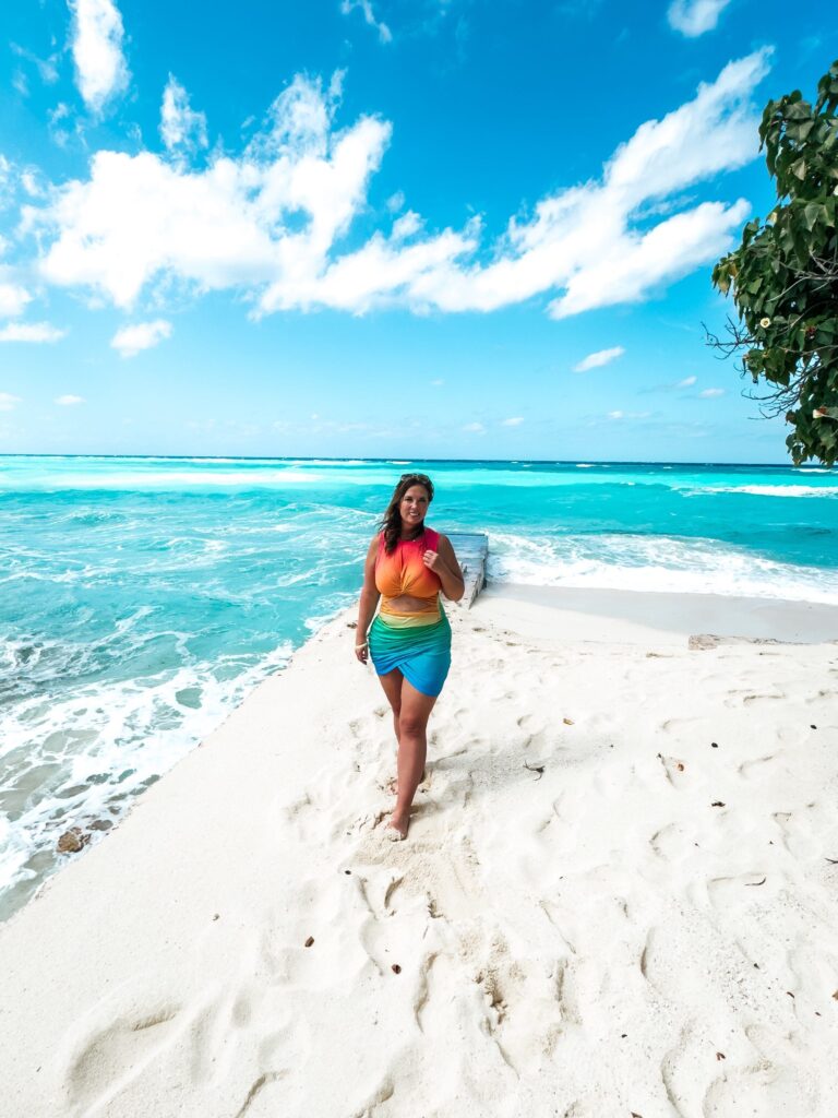 Melissa Newman at the beach in Grand Turk, Turks and Caicos