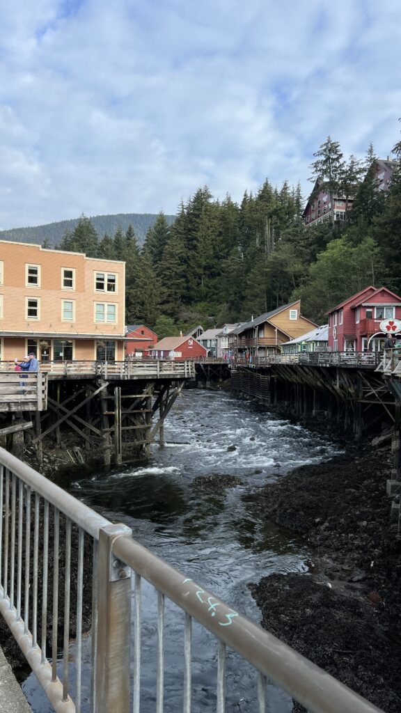 Colorful buildings along Creek Street in the cruise port town of Ketchikan, Alaska