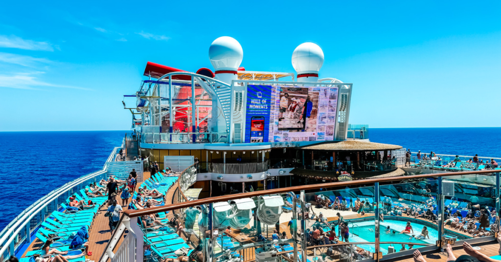 The lido deck of the Carnival Celebration cruise ship