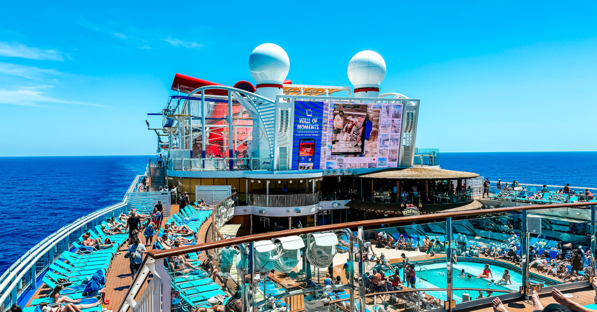 The lido deck of the Carnival Celebration cruise ship