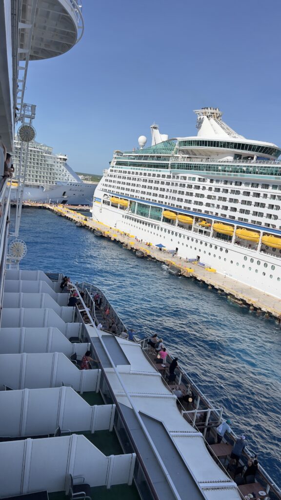 Cruise ships docked at the Costa Maya, Mexico Cruise Port