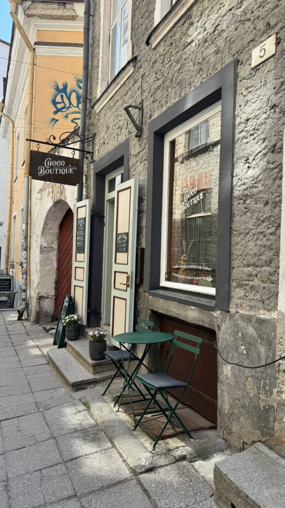 A coffee shop located in Old Town Tallinn in Estonia