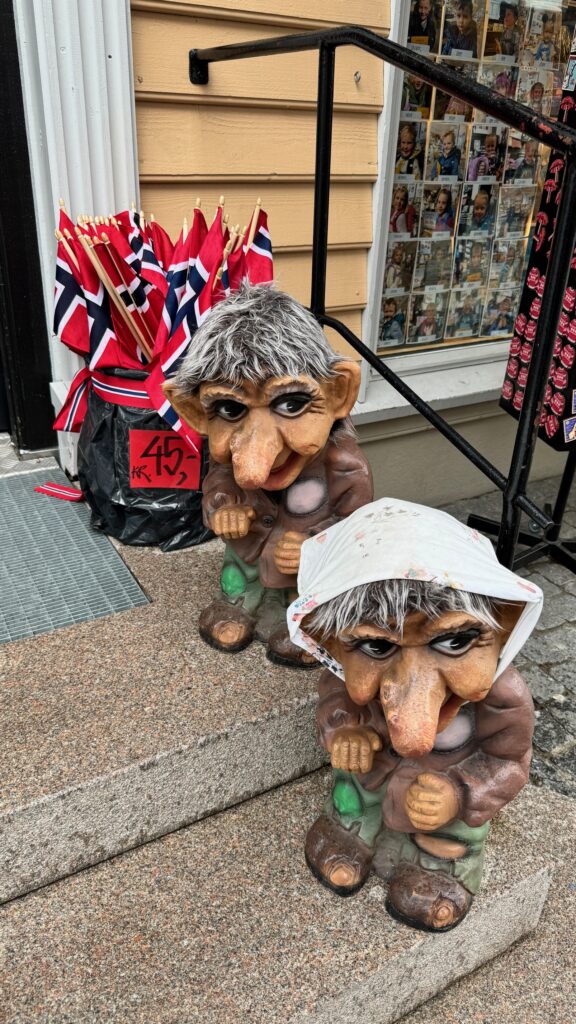 Trolls are a popular part of Norwegian culture and are abundant at gift shops in Kristiansand.