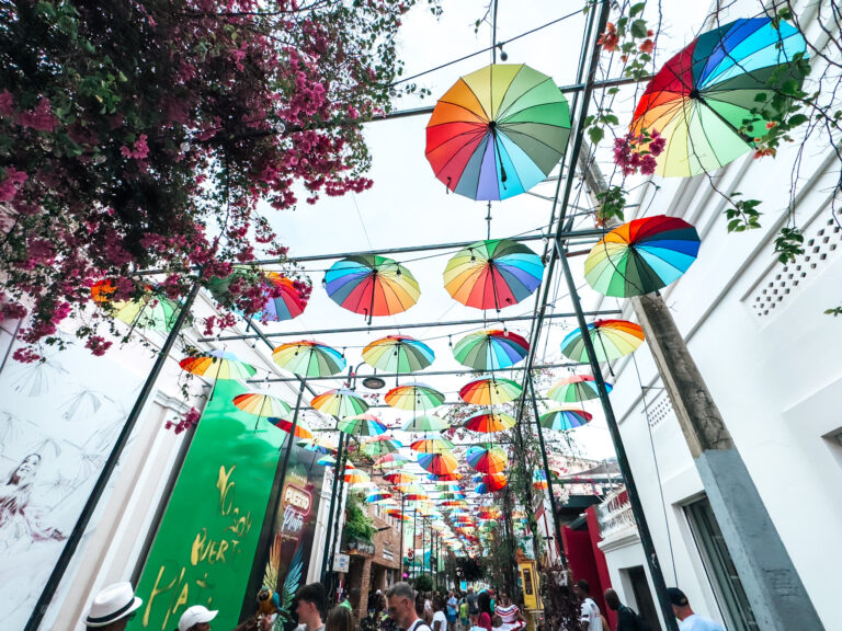 Umbrella Alley in Puerto Plata, Dominican Republic.
