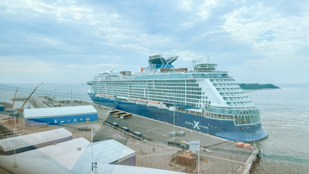 A big cruise ship dock in a cruise port